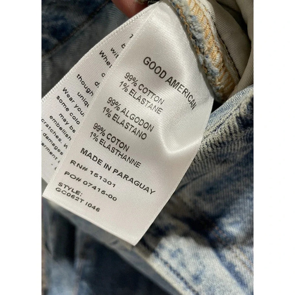Good American Jeans Woman’s size 10/30 Indigo Good Classic Distressed - Picture 8 of 10